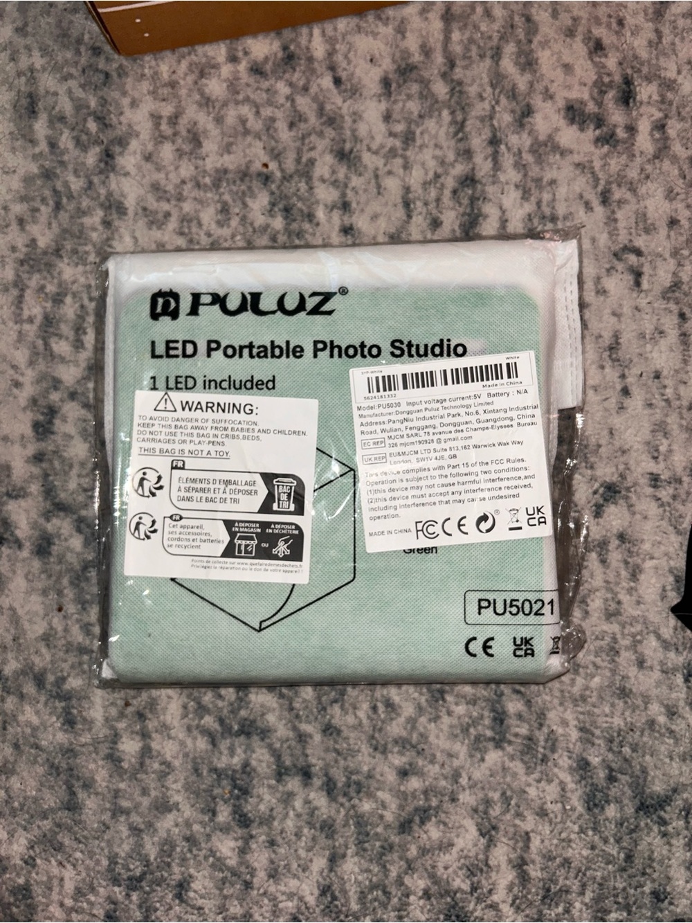 Puluz LED Portable Photo Studio Tent - Mint Green